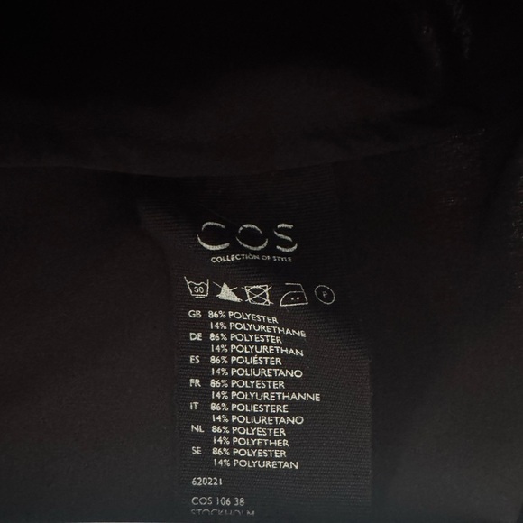 COS Tie-Front V-Neck Blouse Top, Black, Size 38/8 - Picture 9 of 11